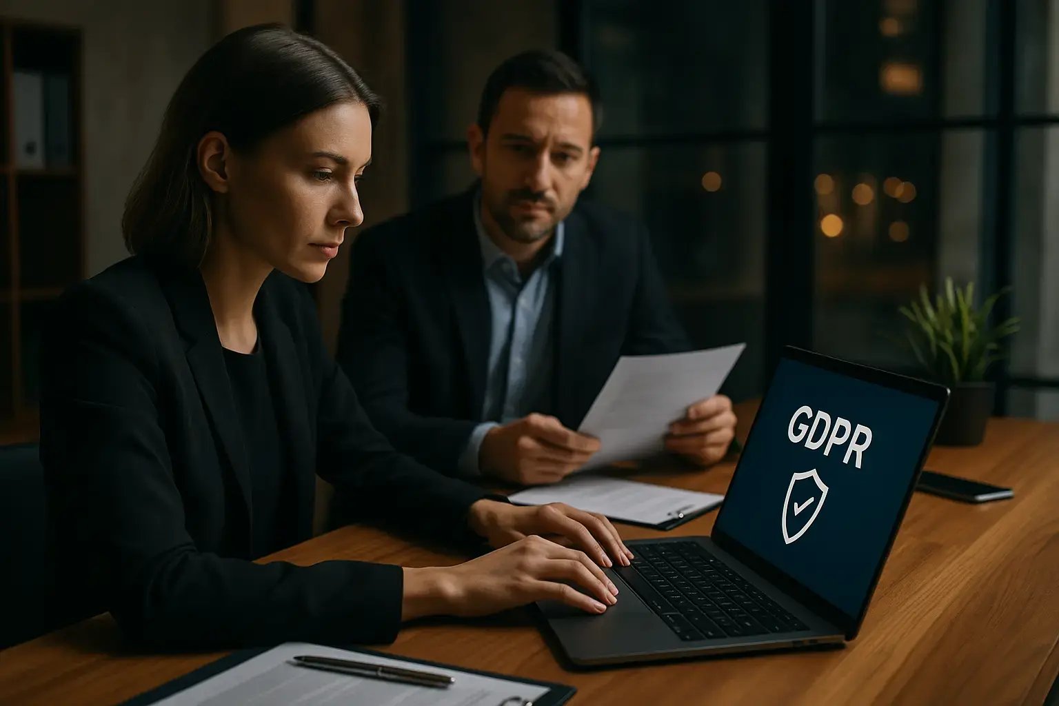 Professionelle Besprechung zu GDPR-Richtlinien.