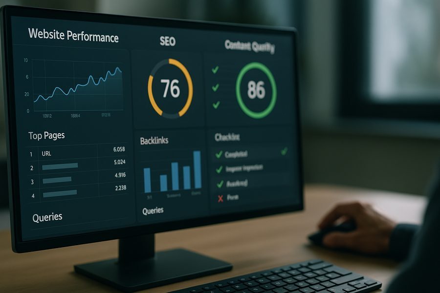 Automatisierte E-Rechnungsverarbeitung mit vernetzten Systemen, zentrale Mustang-Verarbeitung mit Validierungshäkchen, Monitor zeigt ZUGFeRD-PDF mit eingebetteter XML, Szene vermittelt Automatisierung und Zuverlässigkeit
